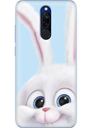 Чехол силиконовый с картинкой на xiaomi redmi 8 (кролик снежок)