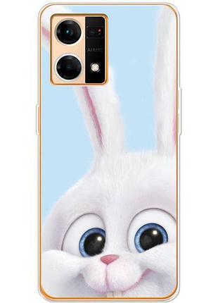 Чехол силиконовый с картинкой на oppo reno 7 4g (кролик снежок)