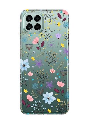 Прозрачный чехол на samsung galaxy m33 5g :: цветочный фон (принт 267)