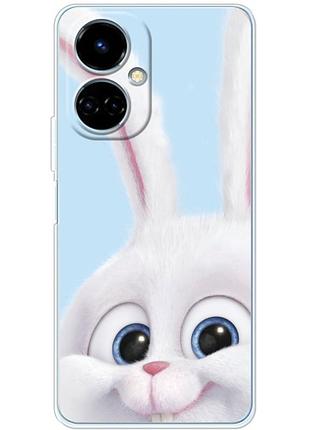 Чехол силиконовый с картинкой на tecno camon 19 (кролик снежок)