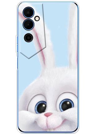 Чехол силиконовый с картинкой на tecno pova neo 2 (кролик снежок)