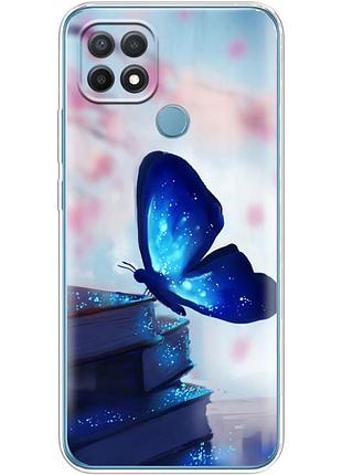 Чохол силіконовий з картинкою на oppo a15 (метелик)