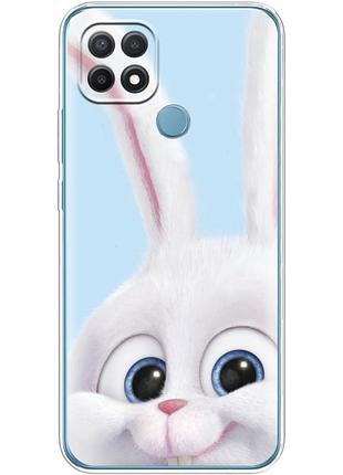 Чохол силіконовий з картинкою на oppo a15s (кролик сніжок)