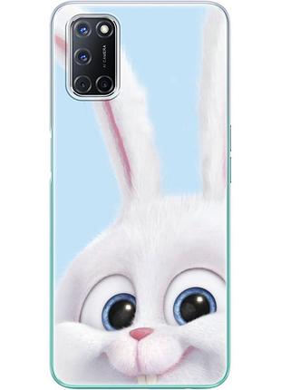 Чехол силиконовый с картинкой на oppo a72 (кролик снежок)