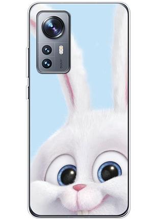 Чехол силиконовый с картинкой на xiaomi 12x (кролик снежок)