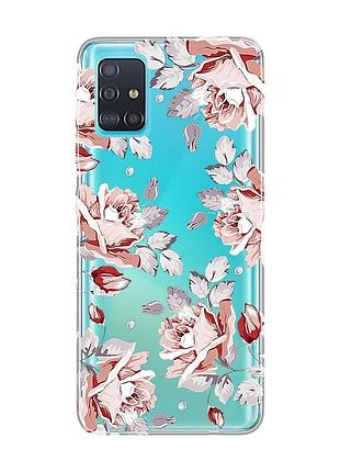 Прозрачный чехол на samsung galaxy a51 :: фон розы (принт 273)