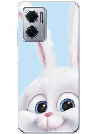 Чехол силиконовый с картинкой на xiaomi redmi note 11e (кролик снежок)