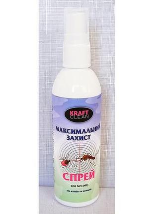 Засіб від комарів та кліщів kraft clean, 100 мл (спрей)