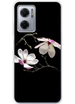 Чехол силиконовый с картинкой на xiaomi redmi note 11e (цветок, монголия)