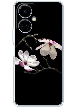 Чохол силіконовий з картинкою на tecno camon 19 pro (квітка, манголія)