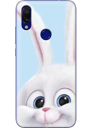 Чехол силиконовый с картинкой на xiaomi redmi 7 (кролик снежок)