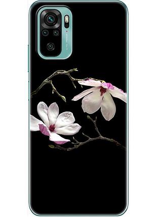 Чехол силиконовый с картинкой на xiaomi redmi note 10s (цветок, монголия)