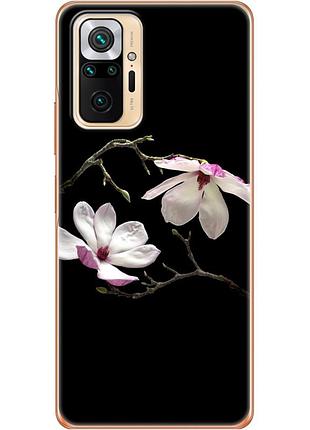 Чехол силиконовый с картинкой на xiaomi redmi note 10 pro (цветок, монголия)