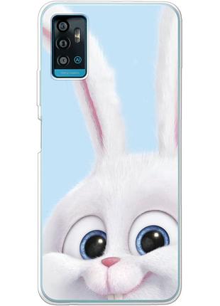 Чехол силиконовый с картинкой на zte blade a71 (кролик снежок)