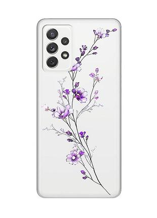Прозорий чохол на samsung galaxy a72/a725 :: гілочка квітів (принт 278)