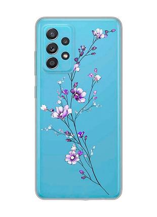 Прозорий чохол на samsung galaxy a52 :: гілочка квітів (принт 278)