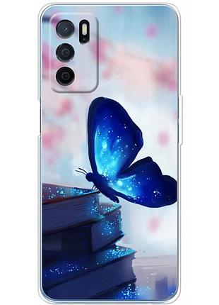 Чехол силиконовый с картинкой на oppo a16 (бабочка)