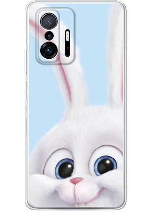 Чехол силиконовый с картинкой на xiaomi 11t pro (кролик снежок)