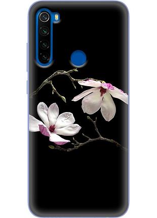 Чохол силіконовий з картинкою на xiaomi redmi note 8t (квітка, манголія)