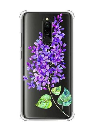 Чехол с утолщенными углами на xiaomi redmi 8 :: веточка сирени (принт 280)