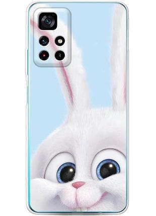 Чохол силіконовий з картинкою на xiaomi poco m4 pro 5g (кролик сніжок)