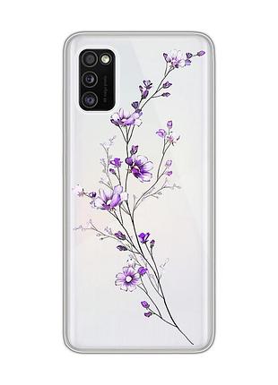 Прозрачный чехол на samsung galaxy a41 :: веточка цветов (принт 278)
