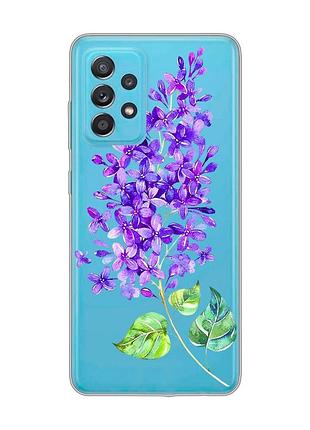 Прозрачный чехол на samsung galaxy a52 :: веточка сирени (принт 280)