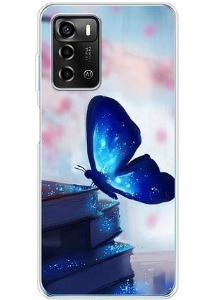 Чехол силиконовый с картинкой на zte blade a72 (бабочка)