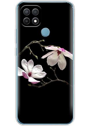Чохол силіконовий з картинкою на oppo a15s (квітка, манголія)