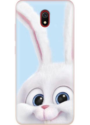 Чехол силиконовый с картинкой на xiaomi redmi 8a (кролик снежок)