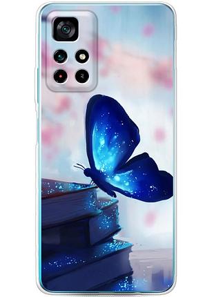 Чехол силиконовый с картинкой на xiaomi poco m4 pro 5g (бабочка)