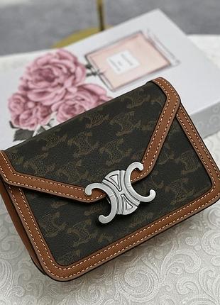 Женская сумка celine, сумка селин, клатч селин, кросс боди, cross body, сумка через плечо коричневый