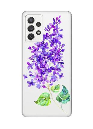 Прозрачный чехол на samsung galaxy a72 (a725) :: веточка сирени (принт 280)