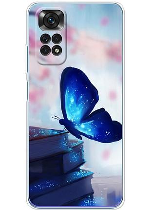 Чехол силиконовый с картинкой на xiaomi redmi note 11s (бабочка)