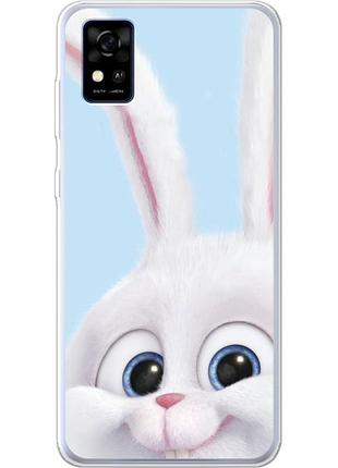 Чехол силиконовый с картинкой на zte blade a31 (кролик снежок)
