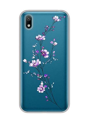 Прозрачный чехол для huawei y5 2019 / honor 8s :: веточка цветов (принт 278)