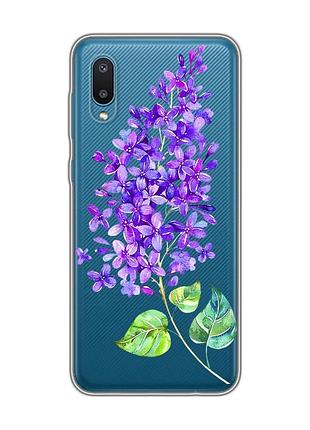 Прозрачный чехол на samsung galaxy a02/a022 (2021) :: веточка сирени (принт 280)