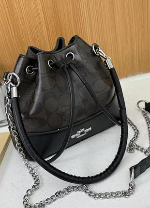 Жіноча сумка coach у кольорах, сумка коач, сумочка coach, крос-боді, сумка через плече, крос-боді темно-коричневий