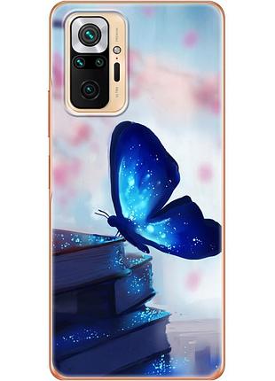 Чехол силиконовый с картинкой на xiaomi redmi note 10 pro (бабочка)