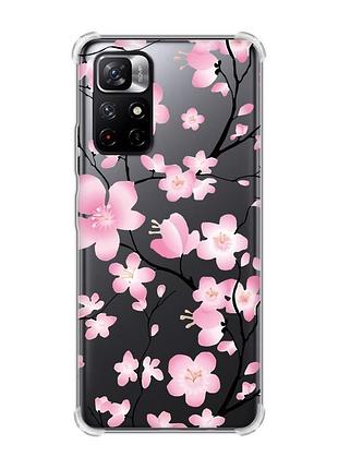Чохол з потовщеними кутами на xiaomi redmi note 11 5g :: квітуча сакура (принт 282)