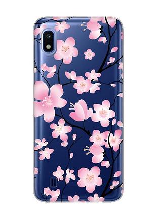 Прозрачный чехол на samsung galaxy a10 (2019) a105 :: цветущая сакура (принт 282)
