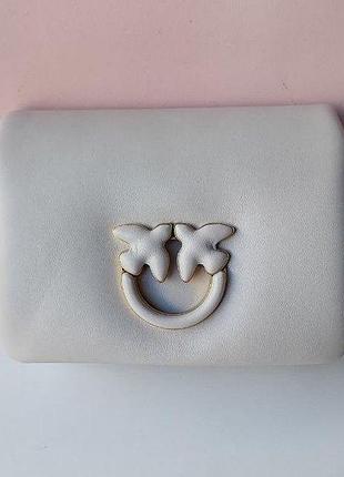 Жіноча шкіряна сумка pinko love bag, сумка пінко крос боді в кольорах, сумка пінко через плече молочний