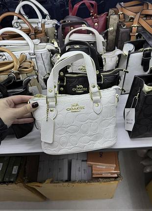 Женская сумка coach, сумка коач, cross body, модная сумка, сумка через плечо белый