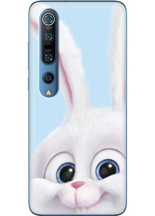 Чехол силиконовый с картинкой на xiaomi mi 10 pro (кролик снежок)