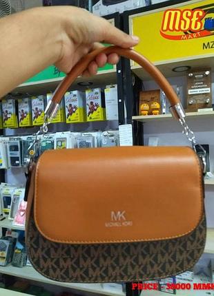Сумка michael kors, сумка майкл корс, з принтом майкл корс, крос-боді, сумка через плече, клатч коричневий