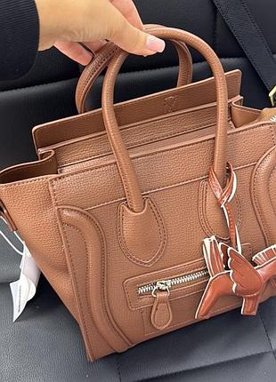 Женская сумка celine, сумка cелин без лого, сумка shoper celine, офисная сумка, вместительная сумка коричневый