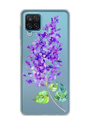 Прозорий чохол на samsung a12 4g :: гілочка бузку (принт 280)