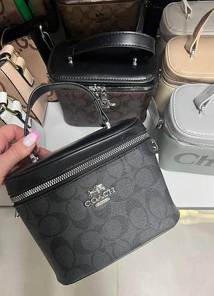 Женская сумка coach косметичка, сумка коач, кросбоди, кросс-боди, сумка через плечо, сумка косметичка черный
