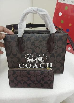 Сумка coach rowan satchel, сумка коач, сумка шоппер, модная сумка. офисная сумка, shopper, шопер коричневый