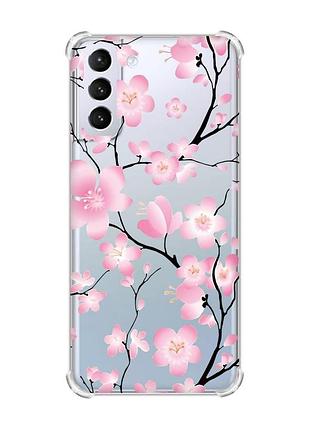 Чехол с утолщёнными углами для samsung galaxy s21 (g991) :: цветущая сакура (принт 282)